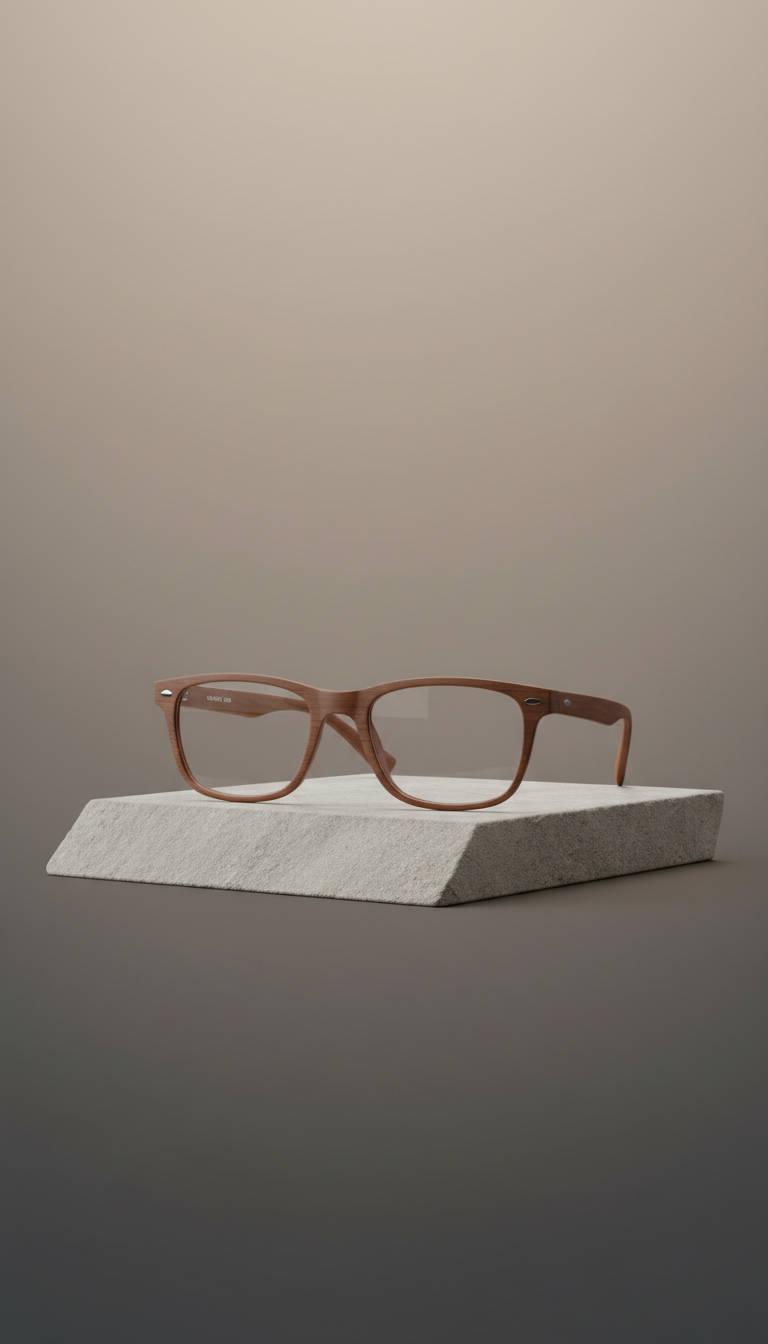 Walnut Brown Rectangular Prescription Glasses