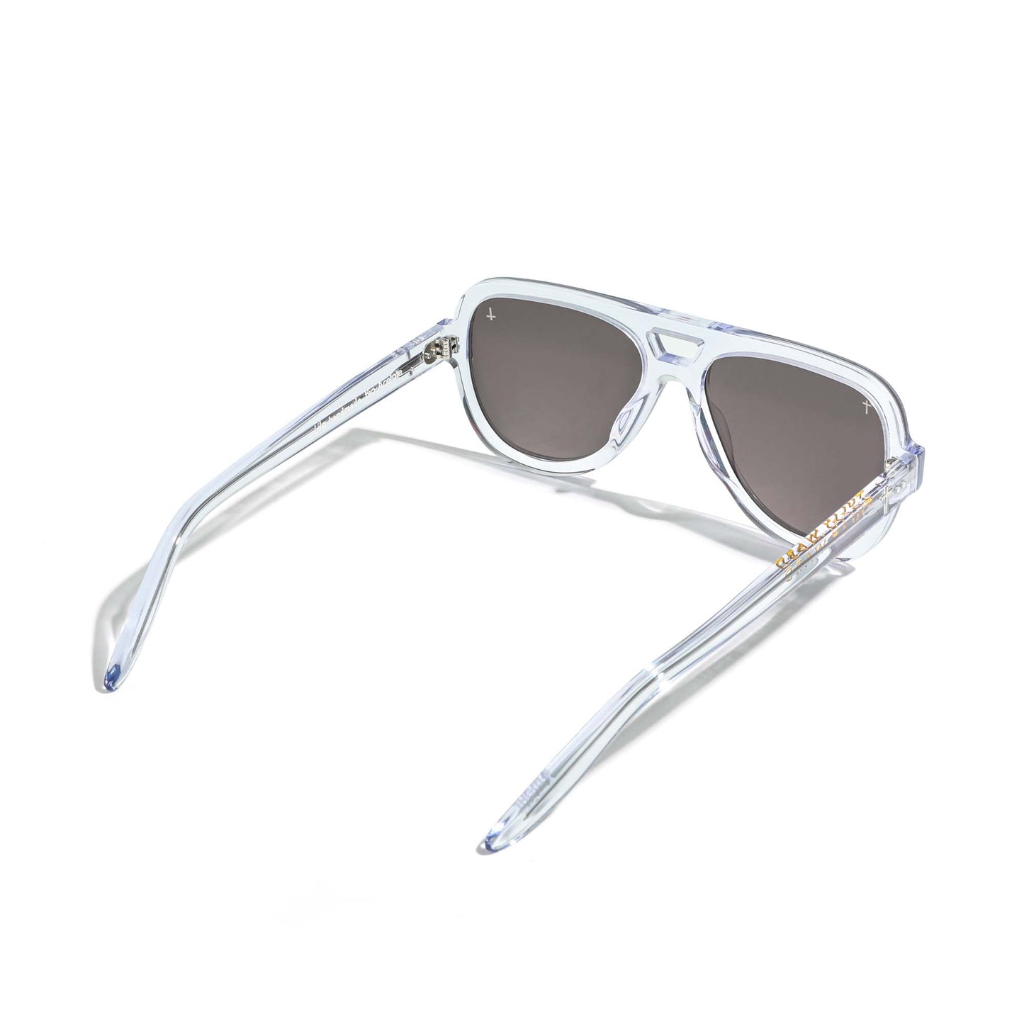 Translucent lilac aviator sunglasses Italian acetate Byron Bay ethical eyewear view back