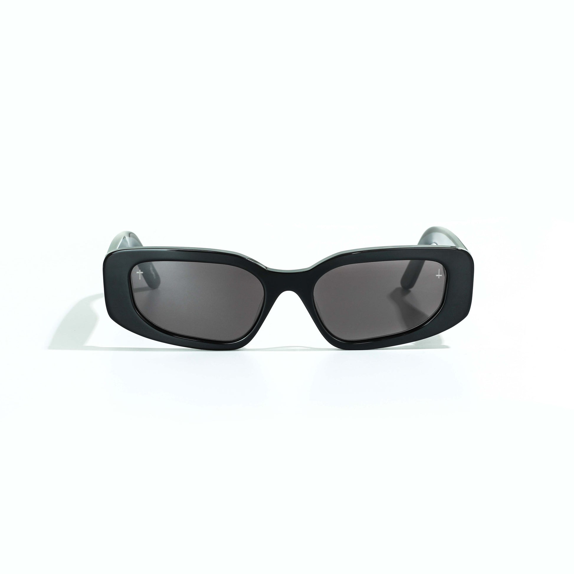 Classic black cat-eye sunglasses handmade bio-acetate frames view front
