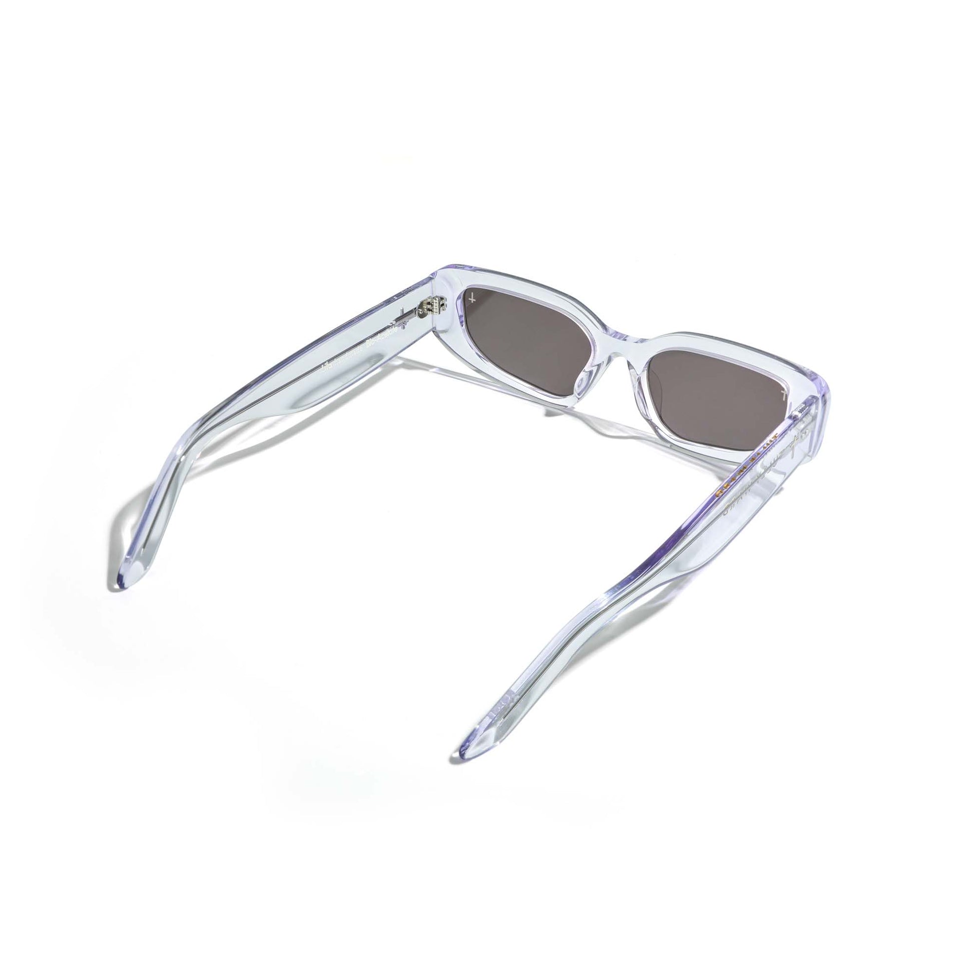 anslucent lilac cat-eye sunglasses Italian acetate Byron Bay ethical eyewear view product back 