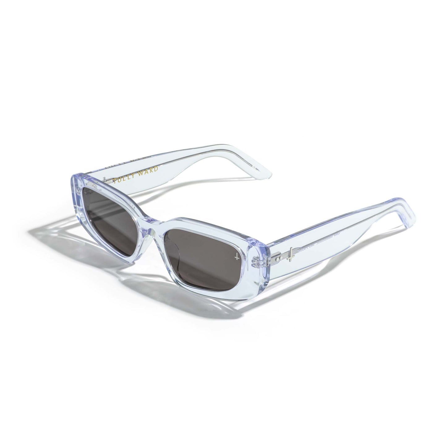 translucent lilac cat-eye sunglasses Italian acetate Byron Bay ethical eyewear view product side 